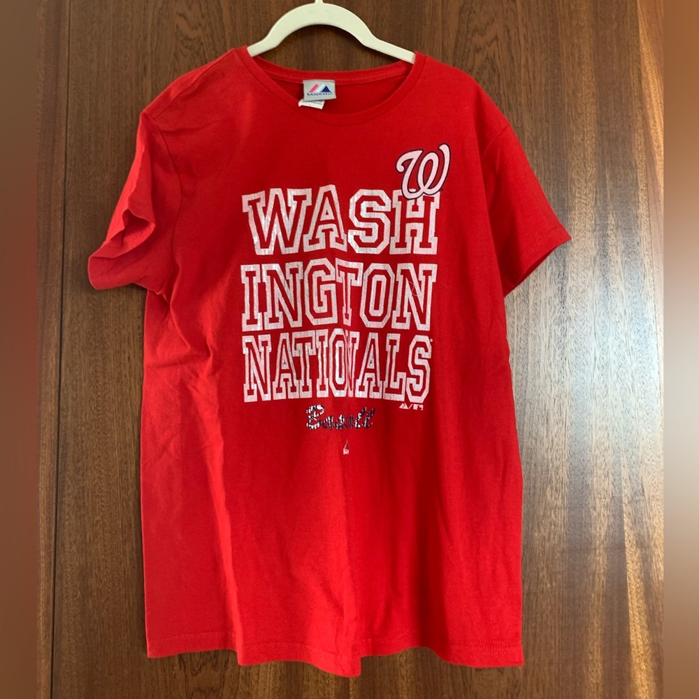 Washington Nationals Tshirt Majestic Red size large